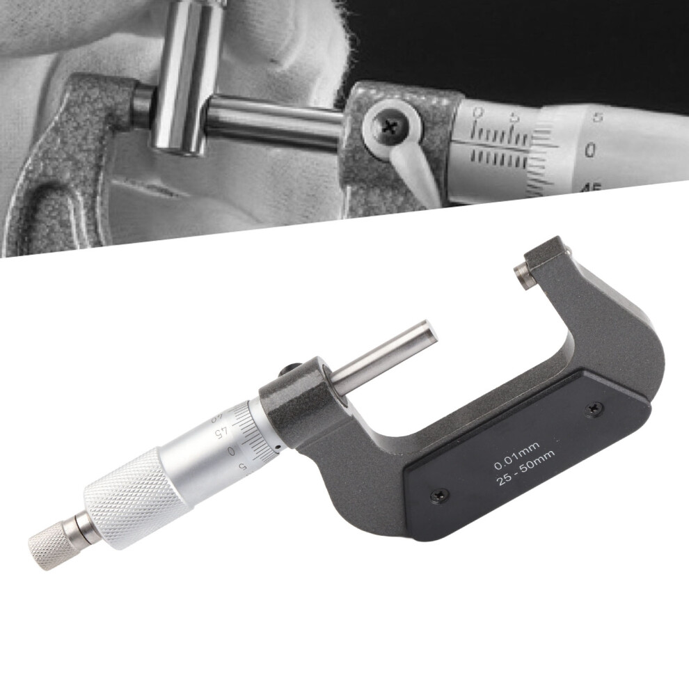 Micrometer Outside Diameter Chrome Vanadium Steel Spiral Locking Measuring Instrument 25-50Mm 7641322715666