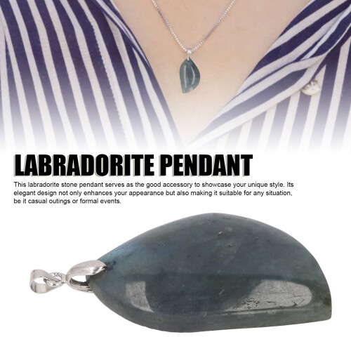 Pendente Lagenstone, labradorite, forma a foglia 2