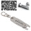Portachiavi con filetto a due scale 13x2,6x0,4 cm Argento 15