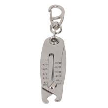 Portachiavi con filetto a due scale 13x2,6x0,4 cm Argento
