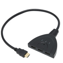3-Port-HDMI-Switch 1080P Hub Splitter 1.3b+HDCP Schwarz