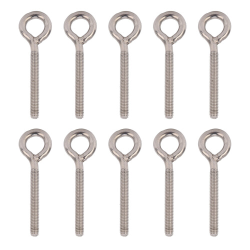 10 pezzi bulloni ad occhiello per sollevamento M6x73 73 mm argento 1