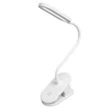 ClipOn Lampe de bureau 1400mAh, 12x6x7cm, blanc
