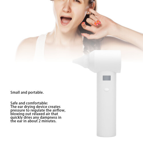 Asciugatore elettrico per orecchie, 700 mAh, 3 livelli, portatile, bianco 2
