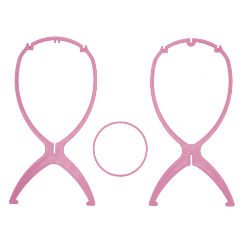 Supporto pieghevole per testa di parrucca 34cm/13,4in Rosa-Rosso 1
