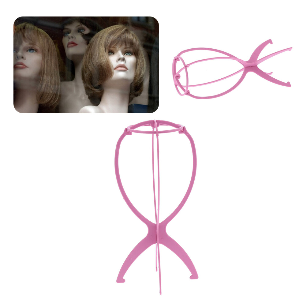 Red Professional Wig Head Stand Travel Folding Wig Display Stand Holder Rack For Home Hair Salonrose