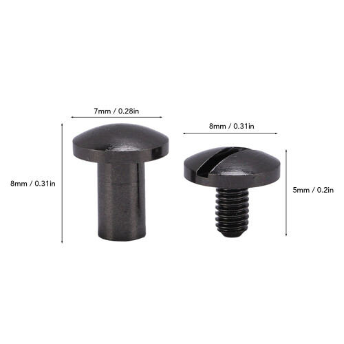 Ensemble de 20 rivets et vis argentés pour cuir 8x7/8x5 1