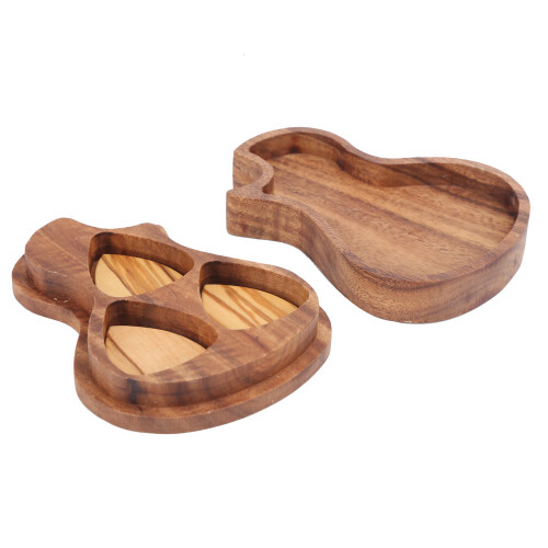 Grand coffret de médiators en bois - Red Bean&Olive