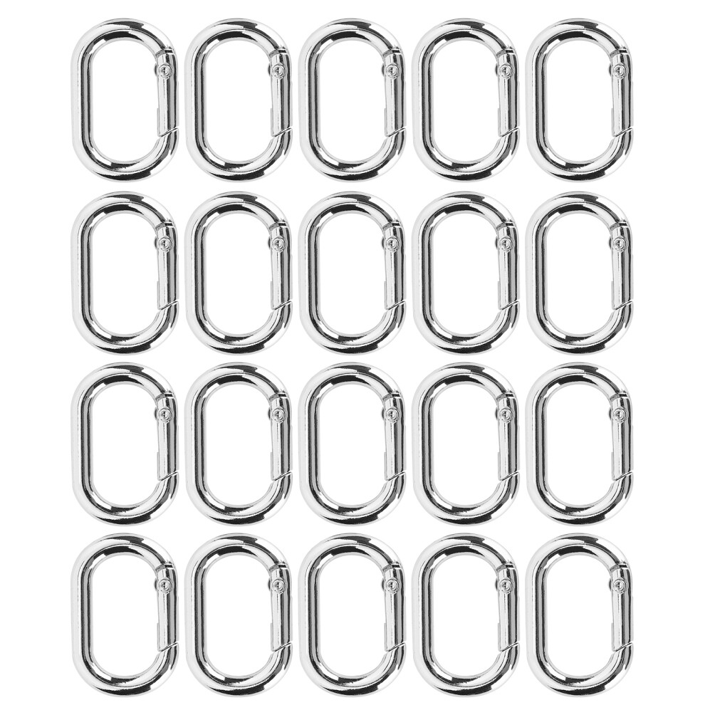 20Pcs Oval Spring Buckle 23Mm Alloy Snap Hooks Clip For Bags Purses Keychain Strapsilver 7891322721727
