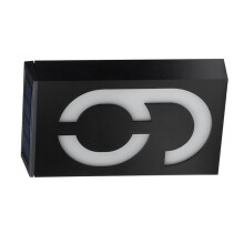 Solar House Number Solar Powered 1000mAh Rechargeable LED Illuminated Address Plaque