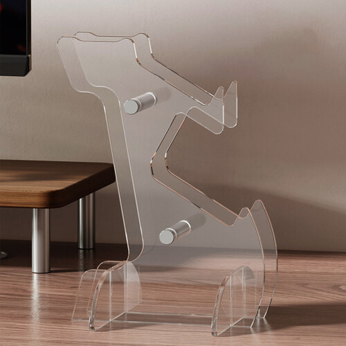 Support de manette de jeu en acrylique transparent à deux niveaux