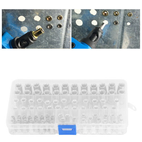 Dadi a ribattino M4/M5/M6/M8, 100 pezzi, alluminio argentato