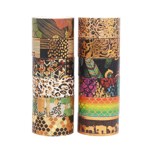 Set de 12 rouleaux de ruban washi - doré 15 mm x 3 m 2