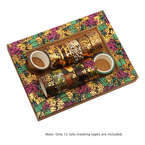 Set de 12 rouleaux de ruban washi - doré 15 mm x 3 m 1