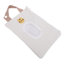 Étui à lingettes de voyage 15x23cm tigre blanc réutilisable