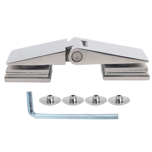 Charnière de douche biseautée 110x70x27mm 8-12mm inox 1
