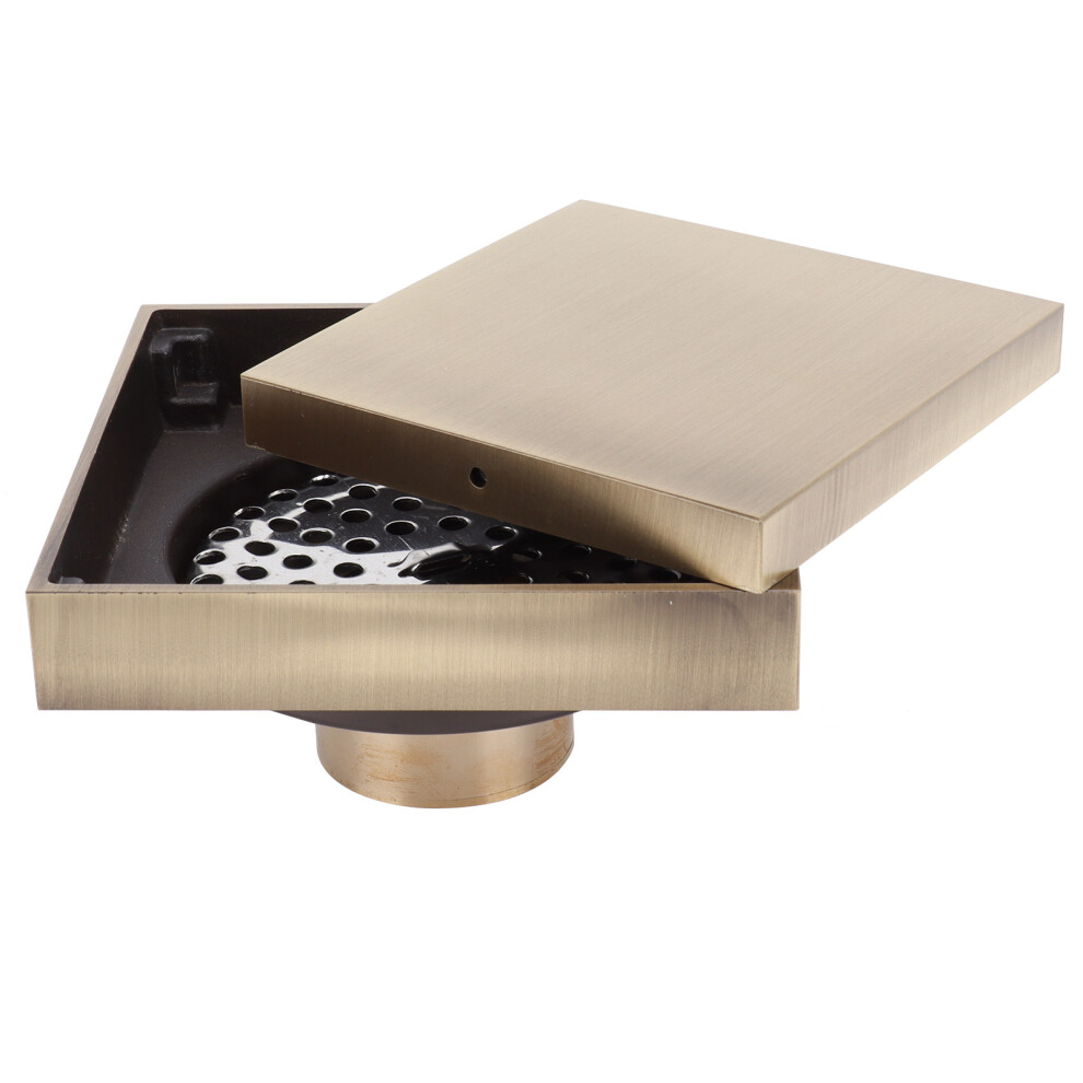 10X10cm Floor Drain Antique Copper Deodorant Floor Drain For Kitchen Bathroom Hotel 7671322728939