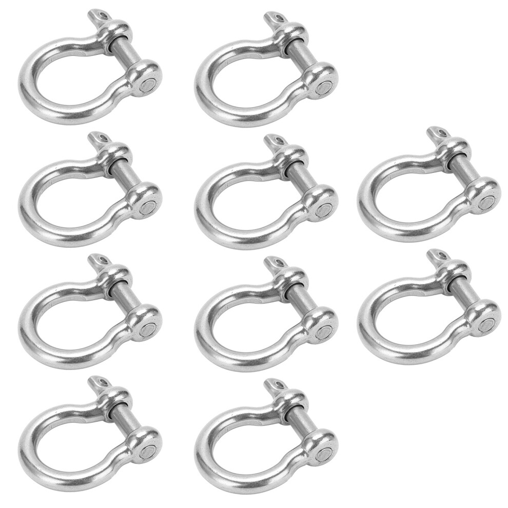10Pcs Bow Shackle D Anchor Load Stainless Steel Ushape For Camping Hiking Climbing M5 6911322729651