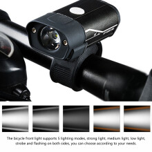 HL-350 USB faro per bicicletta 600mAh nero 74x37x24mm