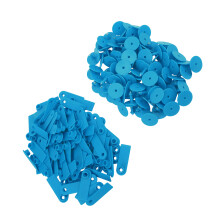 100 pièces étiquettes d'oreille en TPU vierges bleues pour chèvres, moutons et cochons