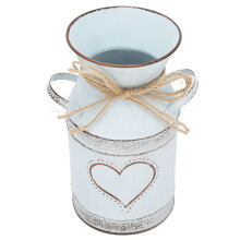 Vaso a forma di cuore in corda, ferro zincato, 19,510,5 cm
