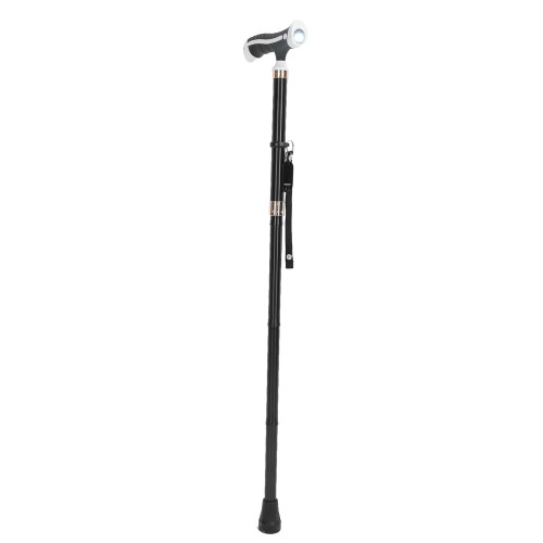 Canne pliante pour personnes âgées Noir/Blanc 2AA 78-88 cm 1