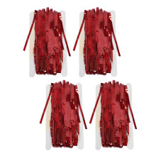 4 pezzi di tenda per porta rossa con frange in PET 1 m x 2 cm