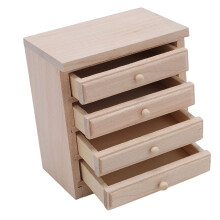 1:12 Chevet en bois de bouleau,4 tiroirs,7,6x6,8x4,5cm
