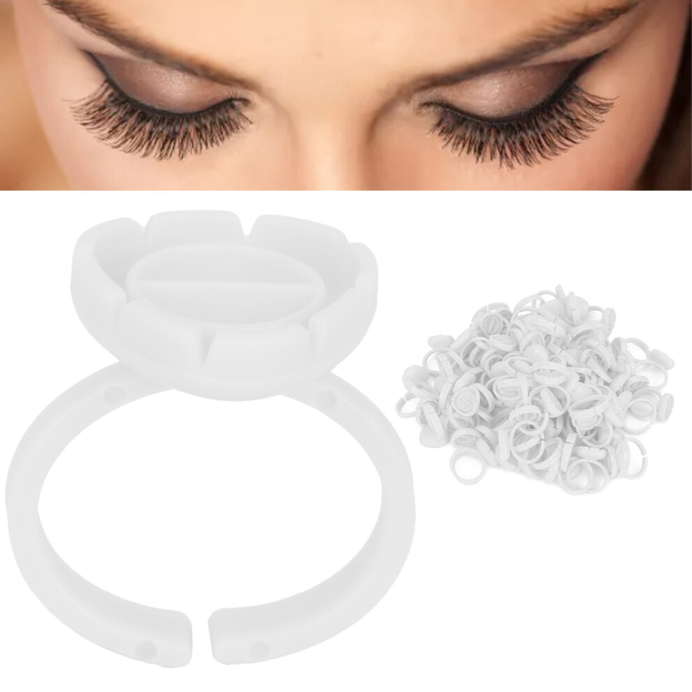 100pcs Lash Glue Holder Ring Cup Eyelash Extensions Quick Blossom Cup Lash Organizer ToolWhite-image-OPC-PHVZQDC-NEW