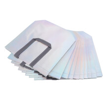 Set di 10 borse regalo lucide, Argento, 32x10x27.5cm