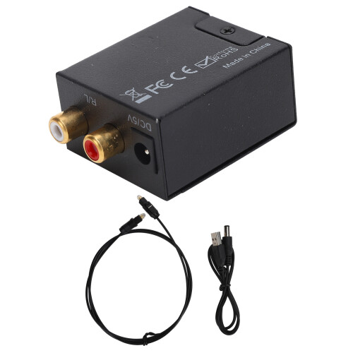 Convertitore USB da digitale a analogico in alluminio nero 5V 1A 2
