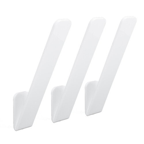 3 pezzi di ganci per cappelli, tengono 10 cappelli, 20 x 3,5 x 6 cm, bianco