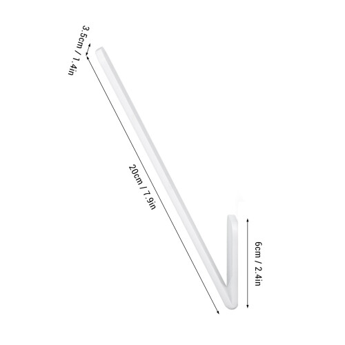 3 pezzi di ganci per cappelli, tengono 10 cappelli, 20 x 3,5 x 6 cm, bianco 1
