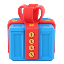 Scatola regalo fastidiosa con viti 8x8x8cm Blu/Rosso