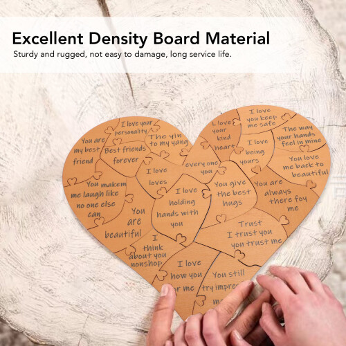 Puzzle a forma di cuore - DensityBoard marrone chiaro 170 g 2