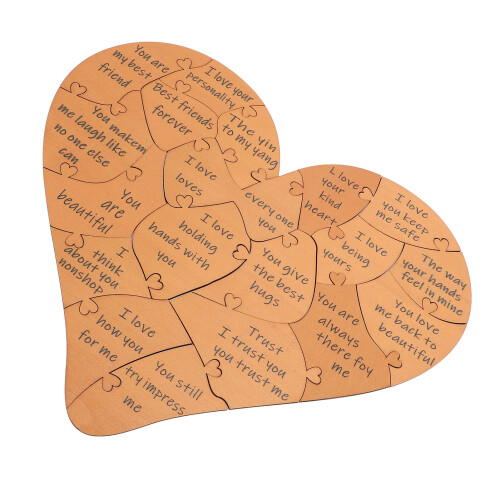 Puzzle a forma di cuore - DensityBoard marrone chiaro 170 g