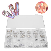 Strass en verre K9 pour ongles, Ă dos plat, grille 21, 13 formes