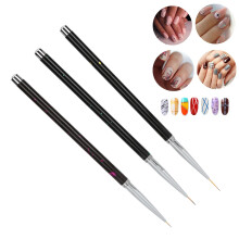 Set de 3 pinceaux liner pour nail art en alliage+nylon 7/9/11mm