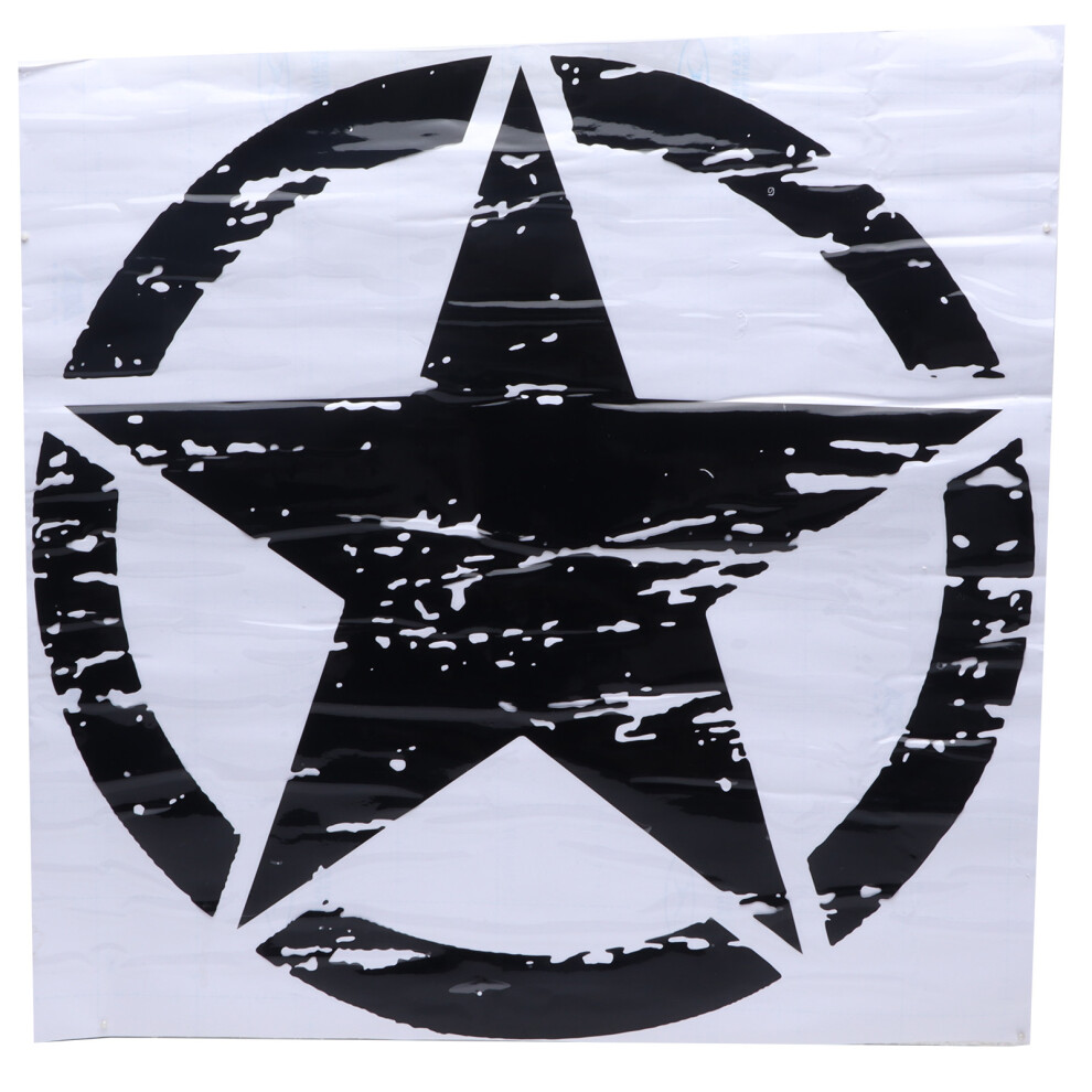 19.7In Car Body Sticker Star Decoration For Jeep F150 Wrangler Rubicon Jk Cj Tj Yj Black 8361322743207
