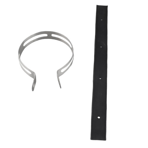 Collier d’échappement 3,9 pouces Ø 100 mm + caoutchouc, noir/argent 2