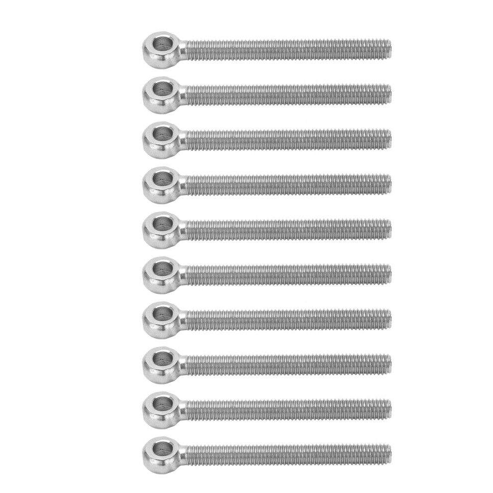 10Pcs Eye Bolts 304 Stainless Steel M6x60 Screws Hooks For Tightening Connecting 8411322743995