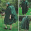 Poncho de pluie PU5000mm 140x230 cm Noir/Vert à capuche 9