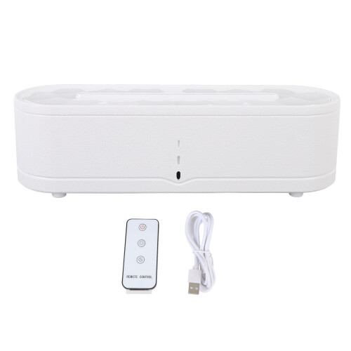 Diffusore a fiamma bianco 260 ml 26x7,4x7,5 cm telecomando USB 2
