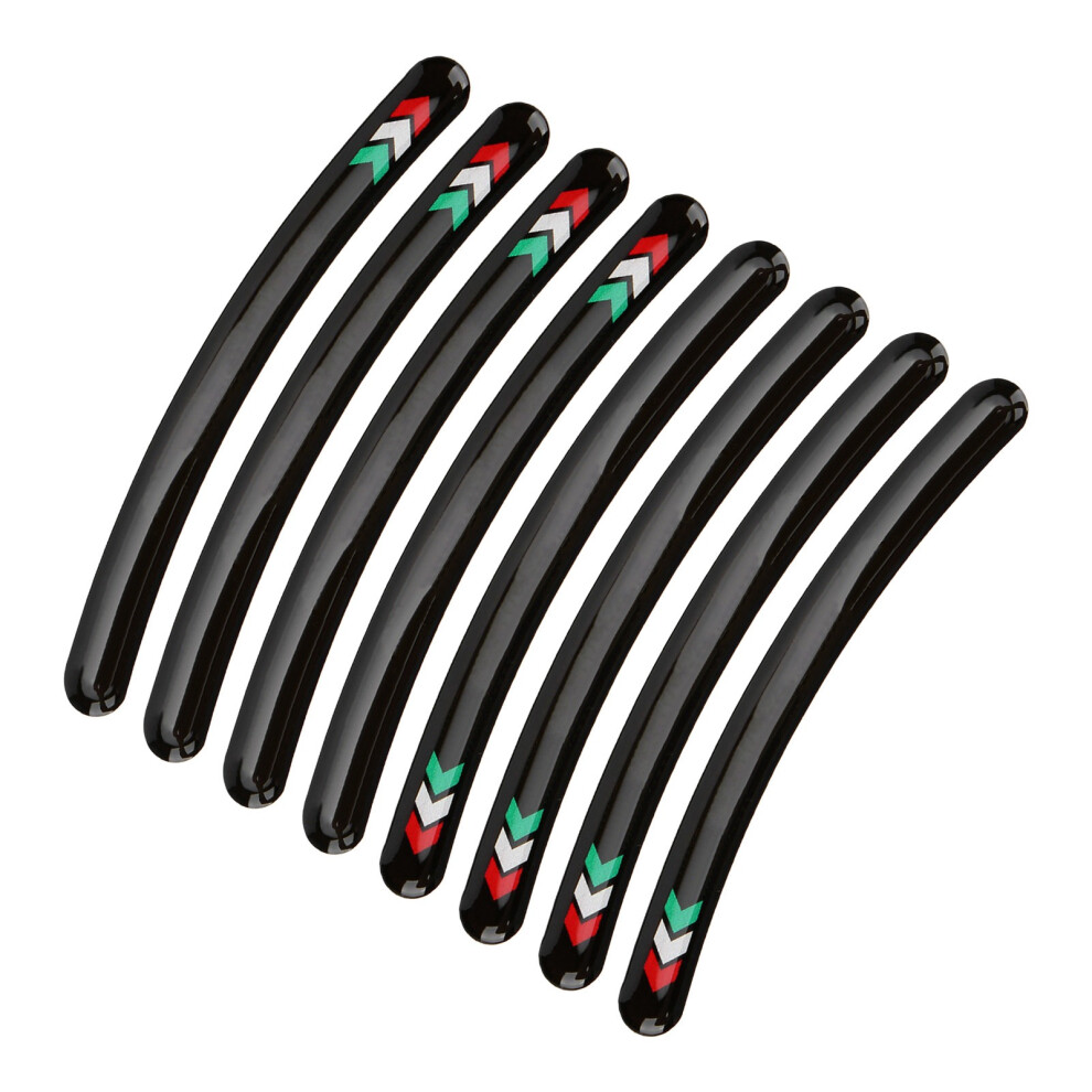8PCS Wheel Rim Stickers Waterproof Reflective Tire Decoration for Kawasaki Racing CarType 4