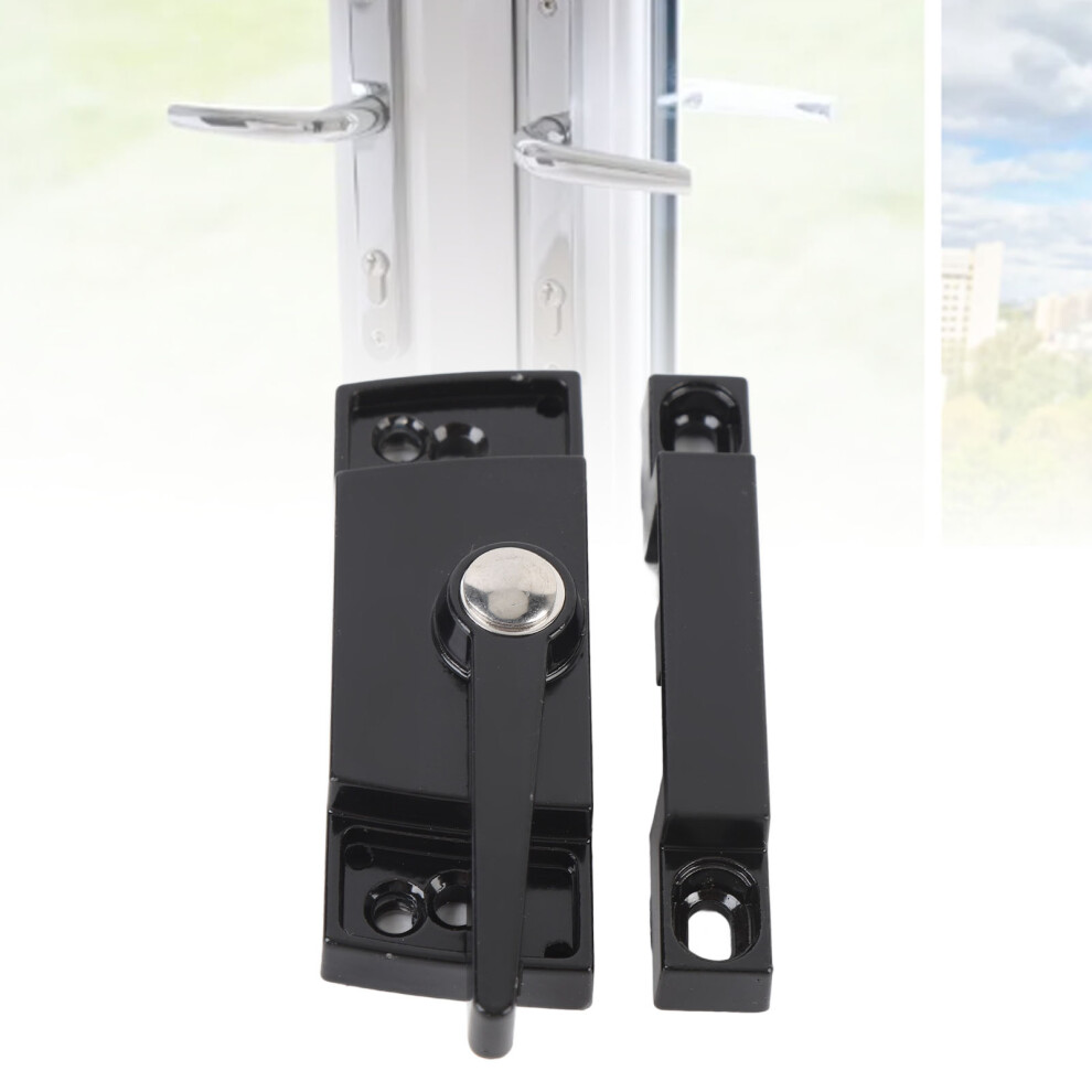 2 Set Sliding Window Sash Lock Zinc Alloy Aluminum Alloy Cam Type Casement Window Sash Lock Left Black 4671322747735