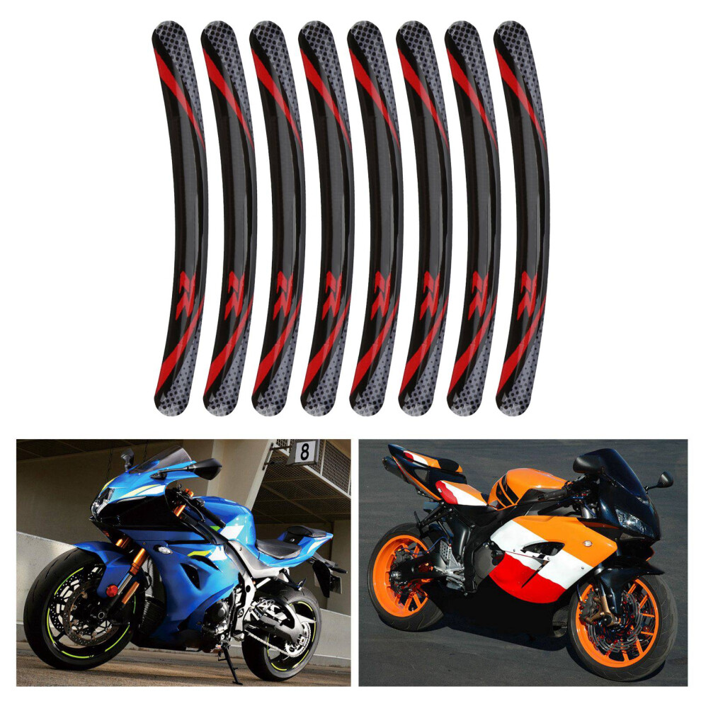 8Pcs Wheel Rim Stickers Waterproof Reflective Tire Decoration For Kawasaki Racing Cartype 6 8491322748510