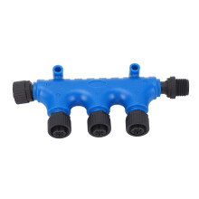 Terminatore a T M12 a 3 porte, 5 conduttori, 22 AWG, IP67