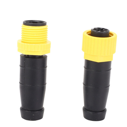 Kit terminateur M12 à 5 broches mâle/femelle, ABS jaune 9A 1
