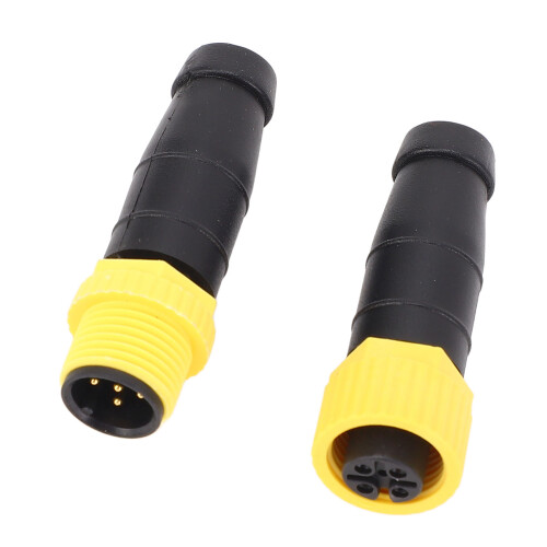 Kit terminateur M12 à 5 broches mâle/femelle, ABS jaune 9A