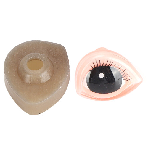 10 set di occhi da bambola triangolari 3D 20x24 mm rosa 2